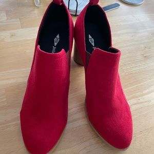 Red Wedge Boots